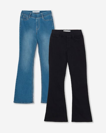 2 Pack Indigo/Black Bootcut Jeggings