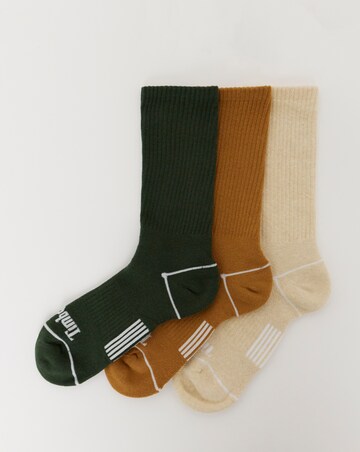 Timberland Bowden 3 Pack Full Cushion Crew Sock - Wheat