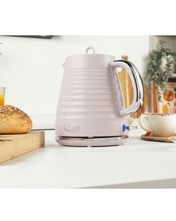 Salter Ripple Rapid Boil Kettle & Salter Ripple 4 Slice Toaster - Pink Bundle