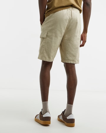 Linen Blend Elasticated Cargo Short