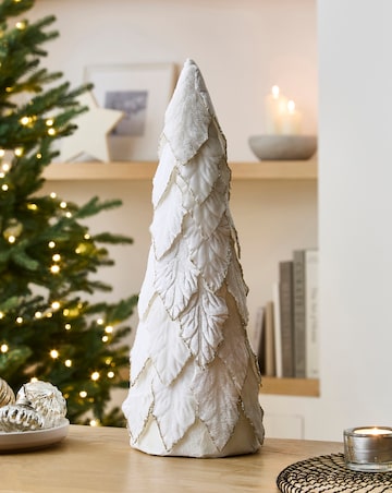 Large Glitter Leaf Ornamental Tree 43cm