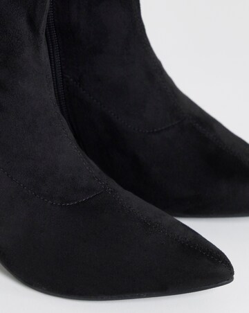 Julia Pointed Toe Heeled Ankle Sock Boots - Extra Wide Fit (EEE)