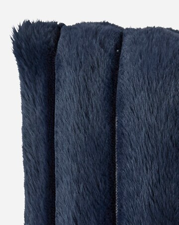 Ribbed Faux Fur Cushion - Navy