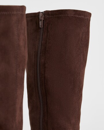Shona Pointed Toe Knee High Sock Boots - Standard Fit (D) & Standard Calf