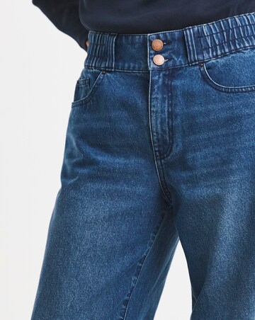 Black Elasticated Waist Wide Leg Jeans