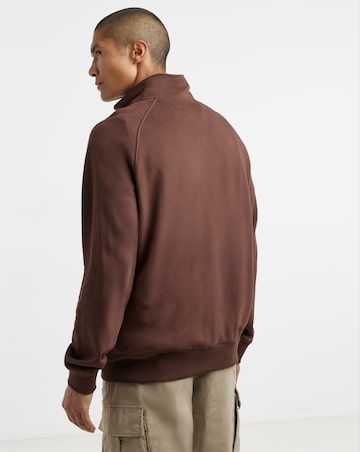 Timberland Exeter River Tree Embroidered Logo Quarter Zip Sweatshirt - Coffee