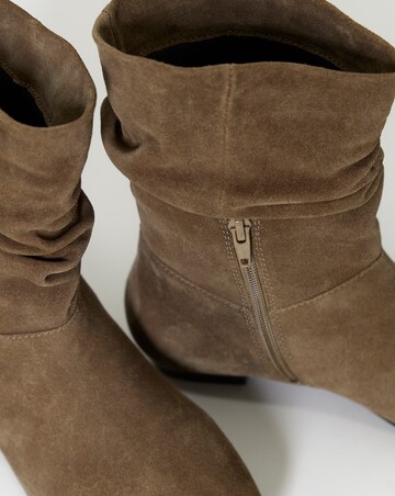 Hetty Ruched Suede Ankle Boots - Extra Wide Fit (EEE)
