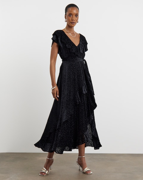 Joanna Hope Maxi Ruffle Burnout Dress