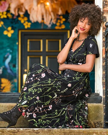 Joe Browns Dramatic Florals Embroidered Maxi Dress