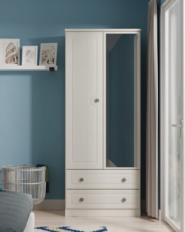 Peregrine Ready Assembled 2 Door 2 Drawer Mirrored Wardrobe - Kids