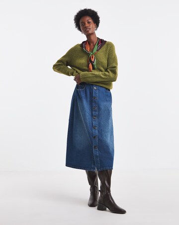 Slouch V Neck Longline Jumper