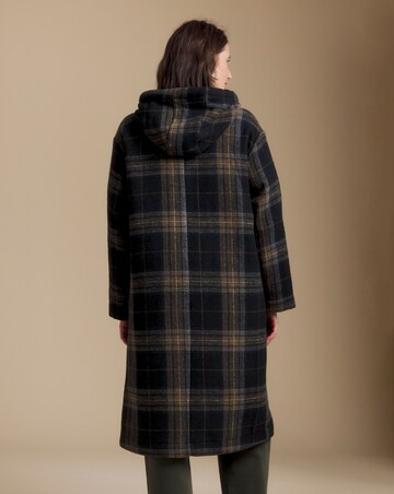 Julipa Longline Navy Check Coat