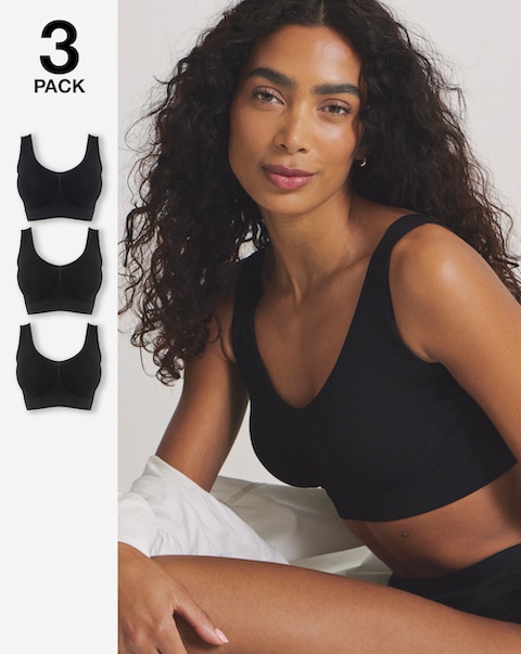 Pretty Secrets (3 Pack) Comfort Tops Black/Black/Black