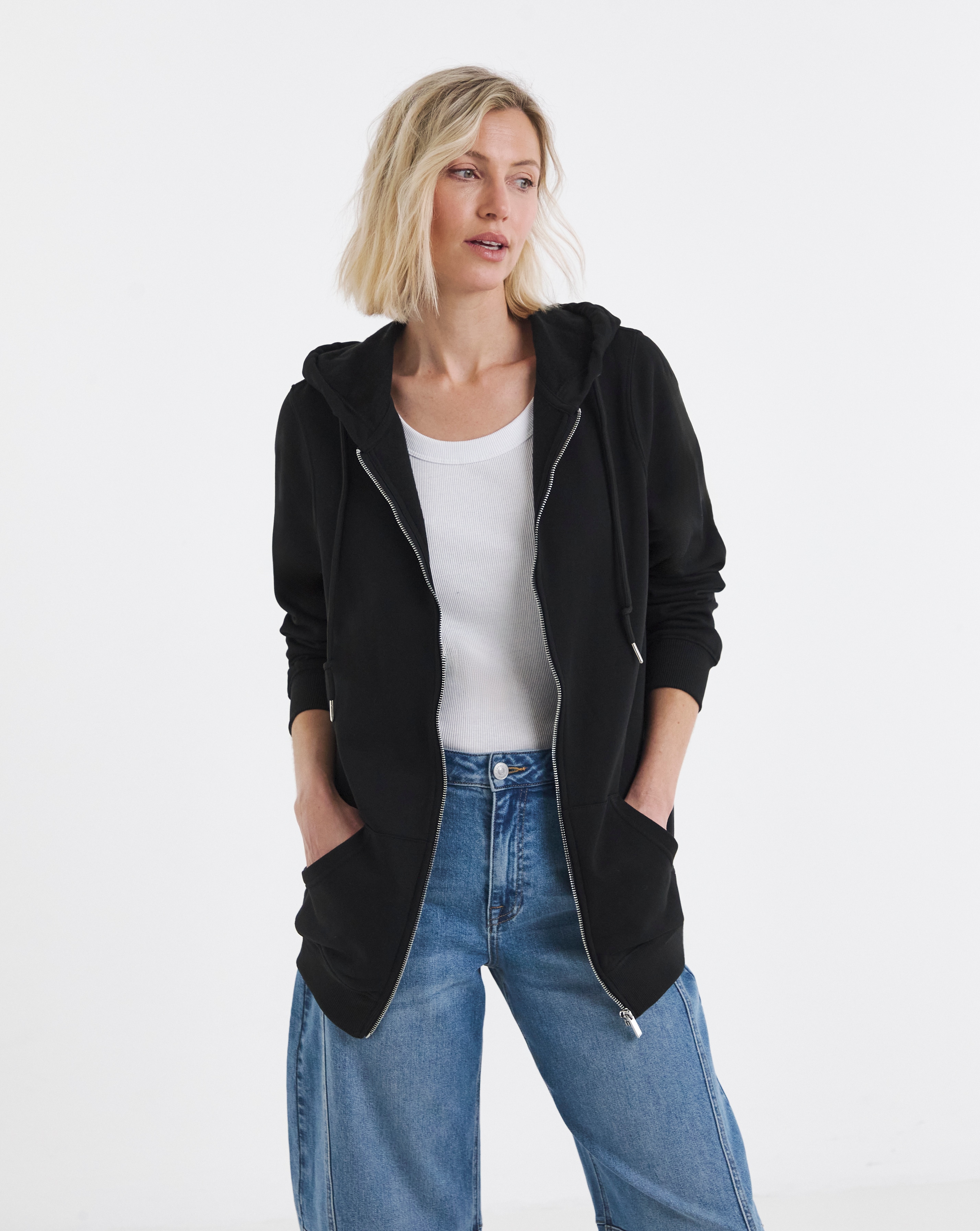 Longline Zip Hoodie | Ambrose Wilson