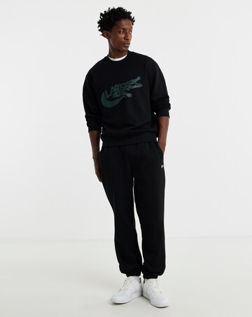 Lacoste Graphic Print Fleece Sweatshirt - Black