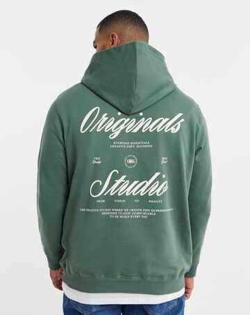 Jack & Jones Norrebro Typo Back Sweat Hoodie - Green