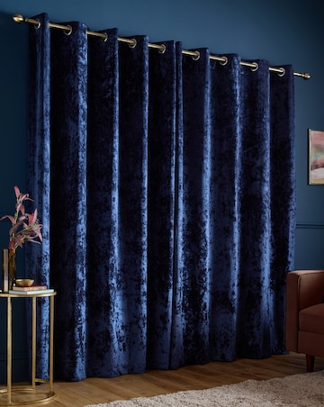 Catherine Lansfield Crushed Velvet Eyelet Curtains