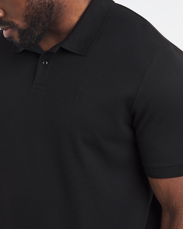 Jack & Jones Austin Waffle Polo 2 Pack - Black/Cream