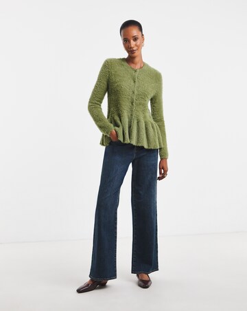 Fluffy Peplum Cardigan