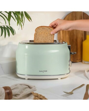 Salter Retro Rapid Boil Kettle & Retro 2 Slice Toaster - Green Bundle