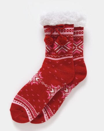 Pretty Secrets Fairisle Pom Pom Cosy Socks