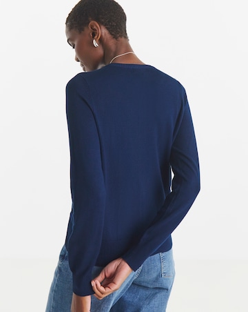 Navy Crew Neck Cardigan