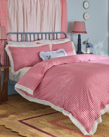 Cath Kidston Painted Gingham Lace Duvet Cover Set