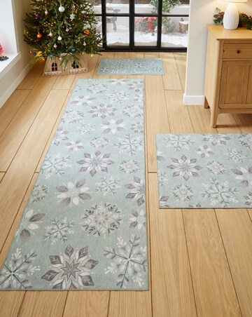 Christmas Snowflakes Washable Large Doormat
