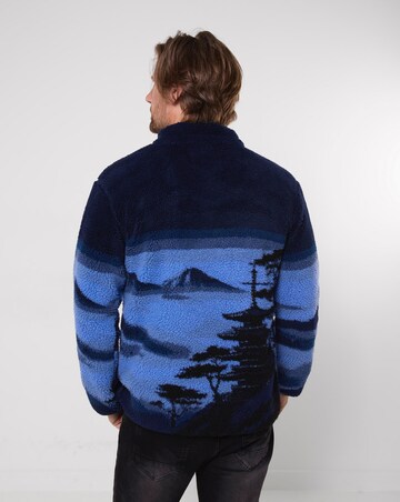 Joe Browns Pagoda Landscape Borg Funnel Fleece - Blue