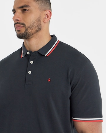 Jack & Jones Premium Paulos Tipped Polo - Navy/Red
