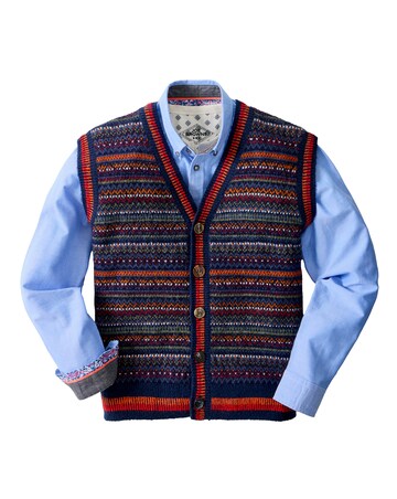 Joe Browns Fabulous Fairisle Knitted Waistoat - Navy