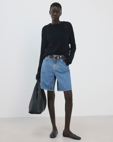 Mango High-Waist Straight-Fit Bermuda
