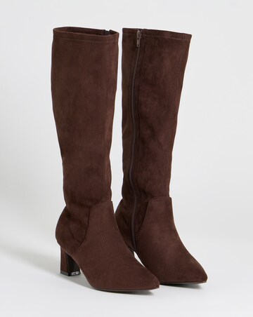 Shona Pointed Toe Knee High Sock Boots - Standard Fit (D) & Standard Calf