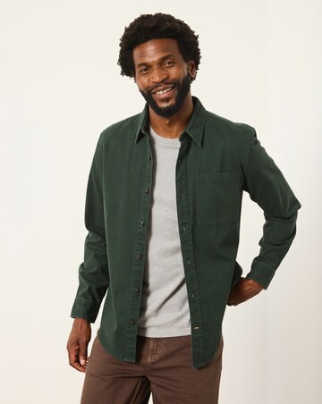 FatFace Long Sleeve Cord Shirt - Dark Green