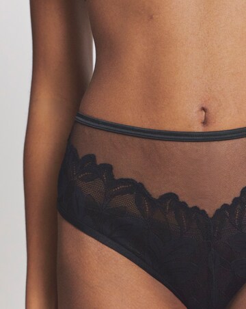 Pretty Serets Leaf Lace Brief Knickers Black