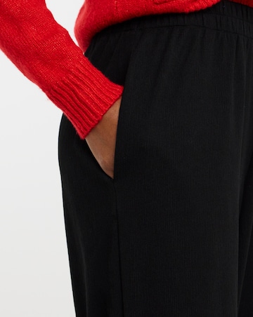 Black Textured Jersey Wide Leg Trouser