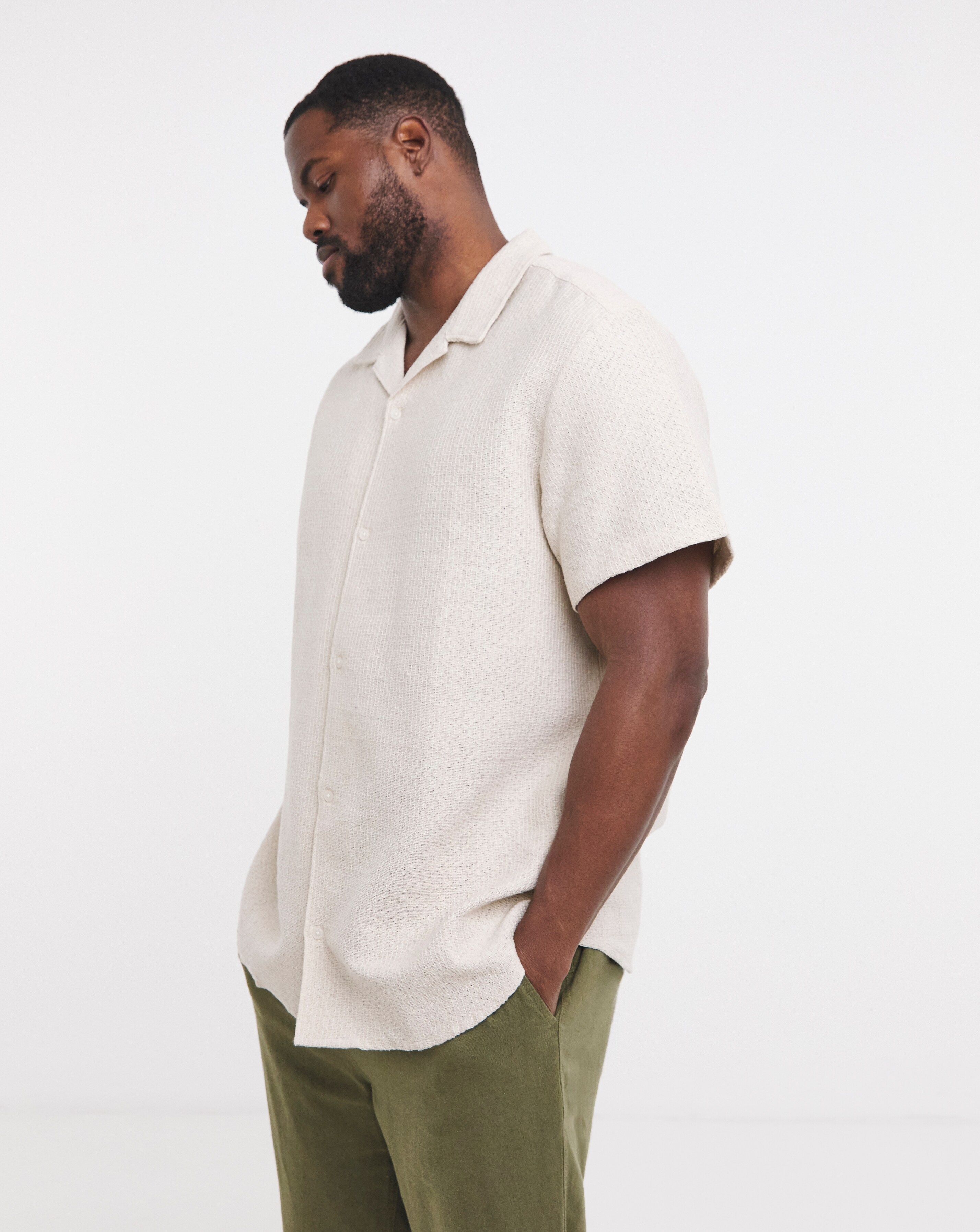 Jack & Jones Montauk Crochet Shirt - Cream | Ambrose Wilson
