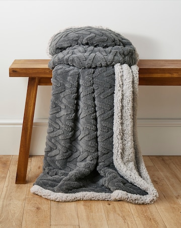 Chevron Textured Sherpa Fleece Throw