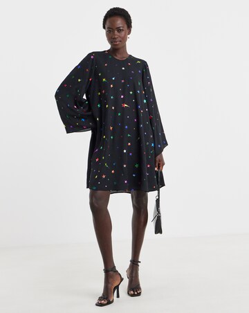 Twisted Wunder Sue Multi Star Foil Mini Chiffon Dress
