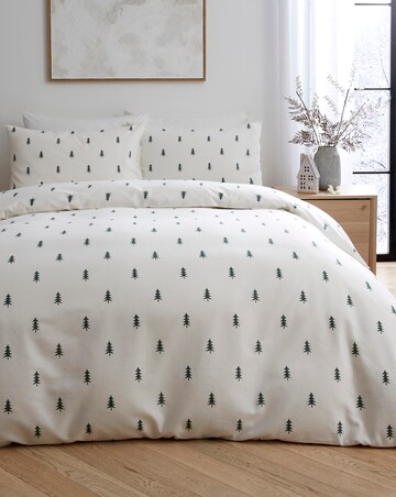 Festive Trees Brushed Cotton Duvet Cover Set