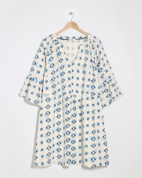 Julipa Printed Pure Cotton Textured Shift Dress