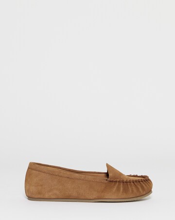 Gretel Suede Puckered Flat Loafers - Wide Fit (E)