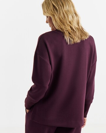 Plum V-Neck Modal Scuba Sweat