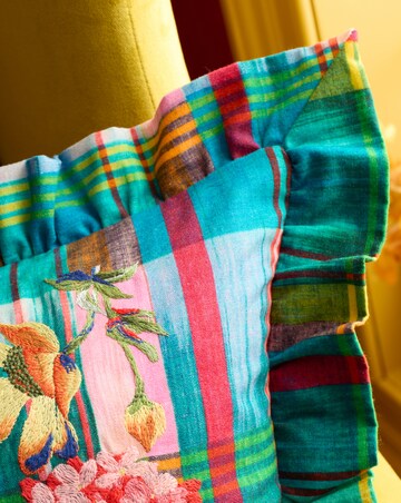 Sophie Robinson Wanderweave Ikat Check Cushion