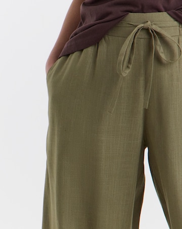 Linen Mix Wide Leg Trousers