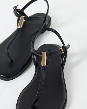 Rocky T Bar Hardware Detail Flat Sandals - Wide Fit (E)