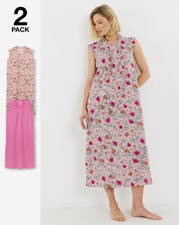 Julipa (2 Pack) Value Floral Midi Nighties