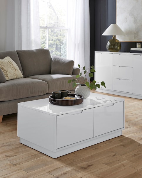 Ellia Coffee Table With 2 Drawers - White