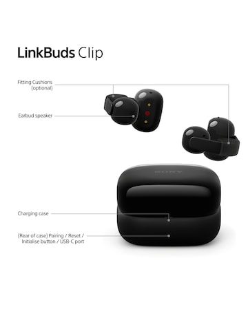 Sony LinkBuds Clip Open-Ear True Wireless Earbuds - Greige
