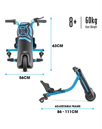 Xootz Cyclone Drift Trike 24V Lithium - Blue